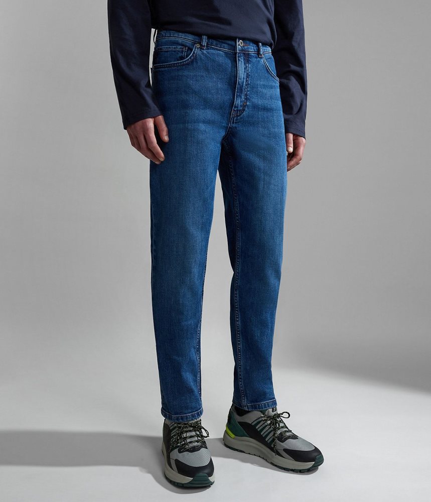 Napapijri Solveig Denim Chino Broek Heren Blauw | LCRVKMB-13