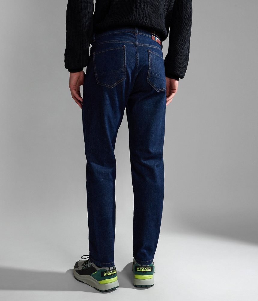 Napapijri Solveig Denim Chino Broek Heren Donkerblauw | DLZXEBC-59