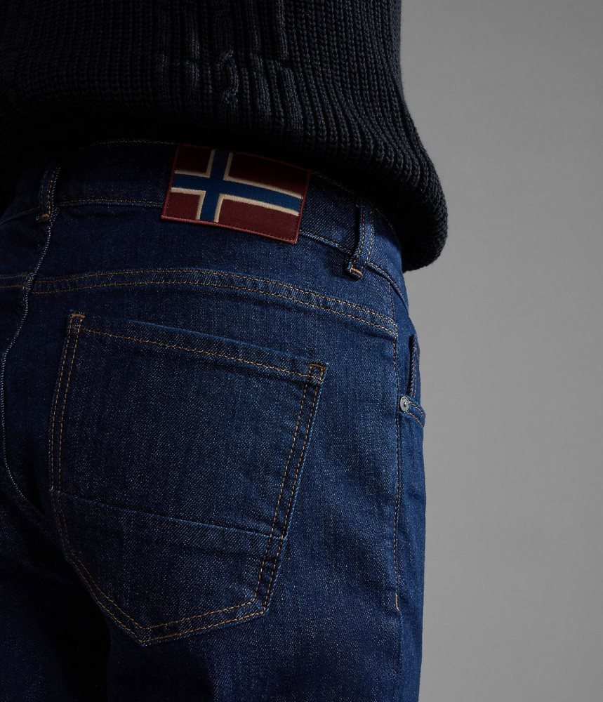 Napapijri Solveig Denim Chino Broek Heren Donkerblauw | DLZXEBC-59