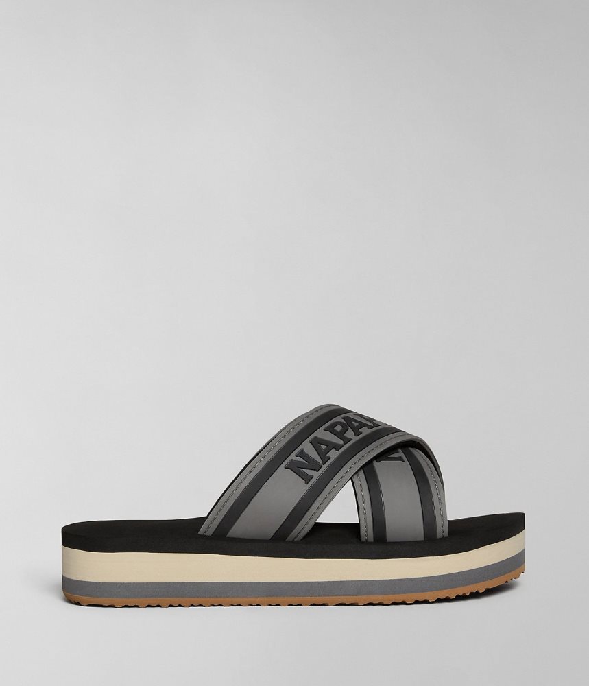 Napapijri Stick Sliders Badslippers Dames Zwart | BWYCUNK-92