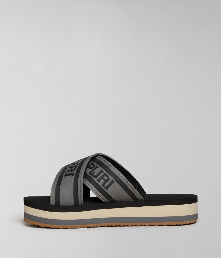 Napapijri Stick Sliders Badslippers Dames Zwart | BWYCUNK-92