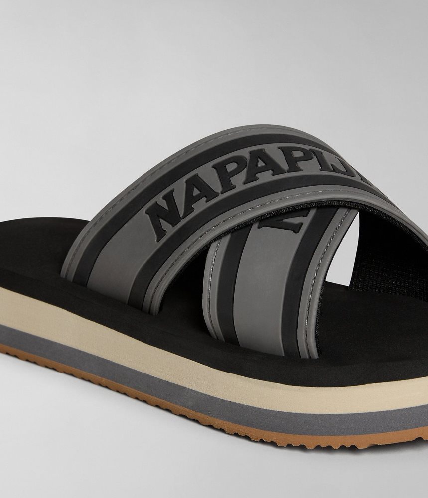 Napapijri Stick Sliders Badslippers Dames Zwart | BWYCUNK-92