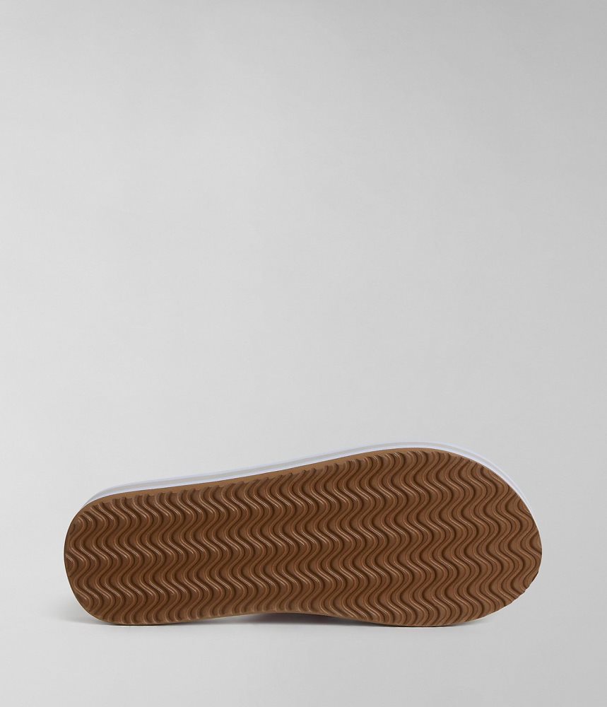 Napapijri Stick Sliders Badslippers Dames Wit | SRMQNXV-93