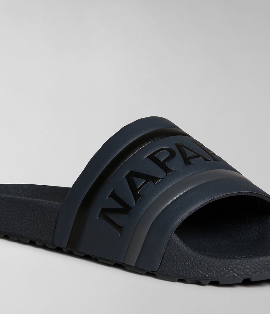 Napapijri Stream Sliders Badslippers Heren Zwart | TYJWEAB-58