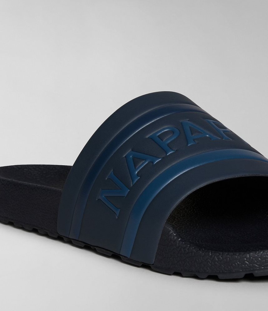 Napapijri Stream Sliders Badslippers Heren Donkerblauw | FYMGOUB-79