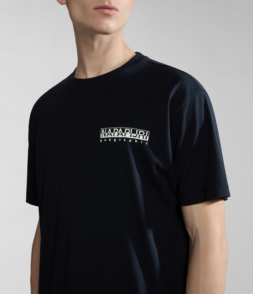 Napapijri Tahi Short Sleeve T-Shirt T-shirts Heren Zwart | JNRGCSM-52