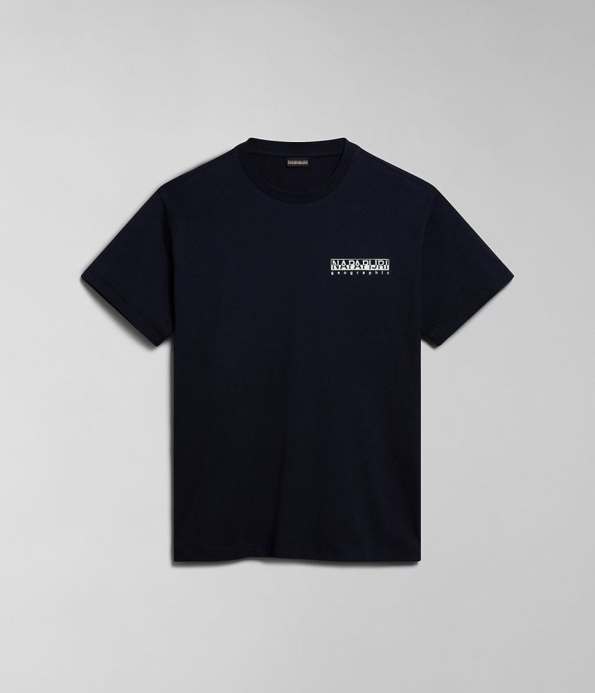 Napapijri Tahi Short Sleeve T-Shirt T-shirts Heren Zwart | JNRGCSM-52