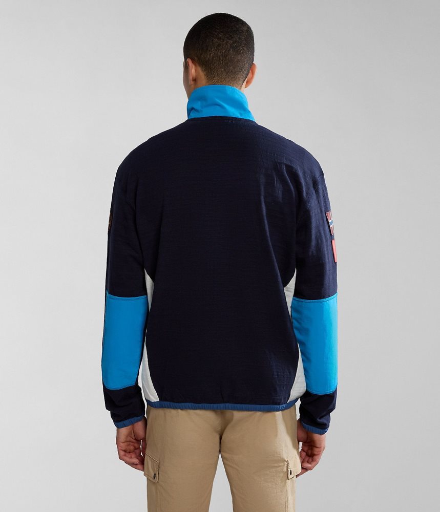 Napapijri Tepees Full-Zip Sweatshirt Sweatshirts Heren Donkerblauw | DWROGFL-56