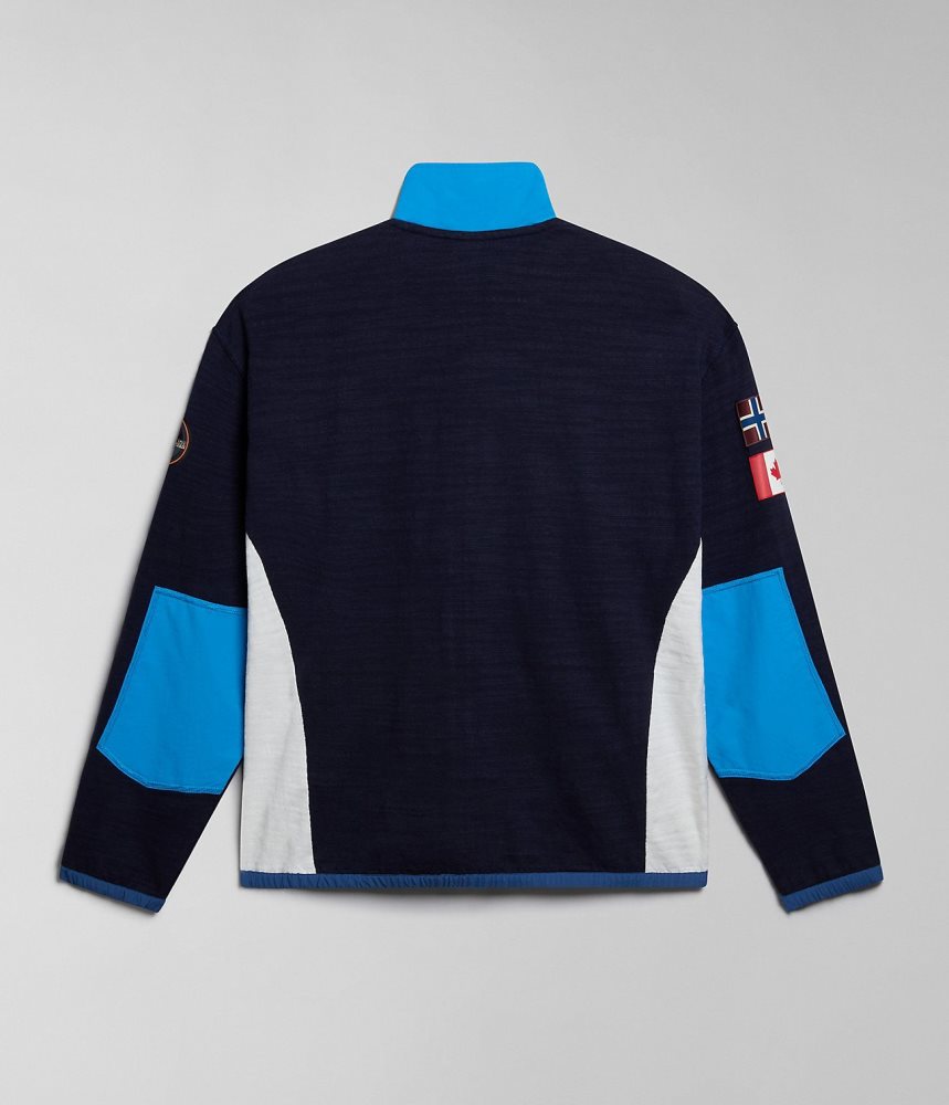 Napapijri Tepees Full-Zip Sweatshirt Sweatshirts Heren Donkerblauw | DWROGFL-56