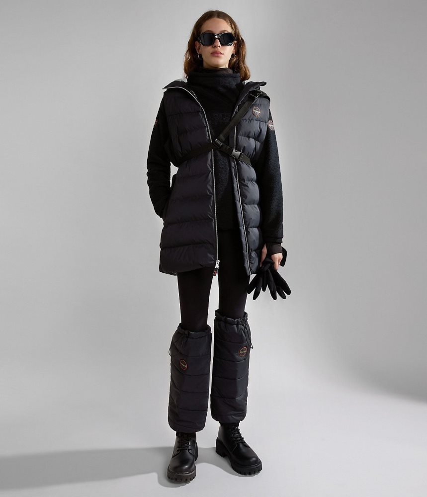 Napapijri Thermo Puffer Vest Puffer Jas Dames Zwart | ZMQOFSE-47