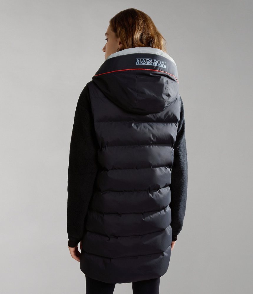 Napapijri Thermo Puffer Vest Puffer Jas Dames Zwart | ZMQOFSE-47