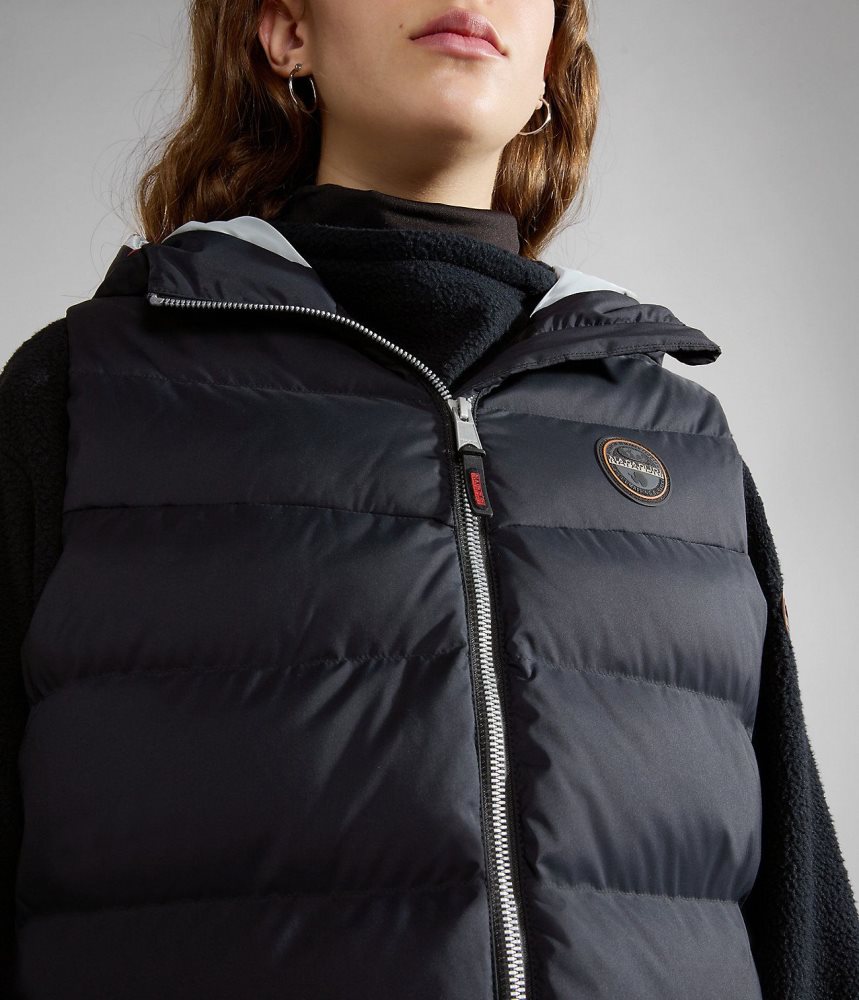 Napapijri Thermo Puffer Vest Puffer Jas Dames Zwart | ZMQOFSE-47
