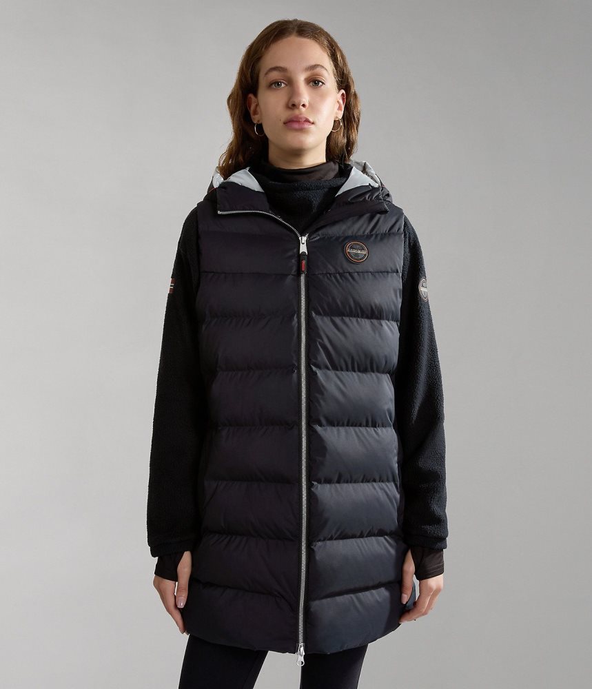 Napapijri Thermo Puffer Vest Puffer Jas Dames Zwart | ZMQOFSE-47